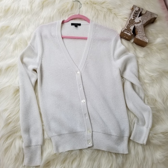 white sparkly cardigan